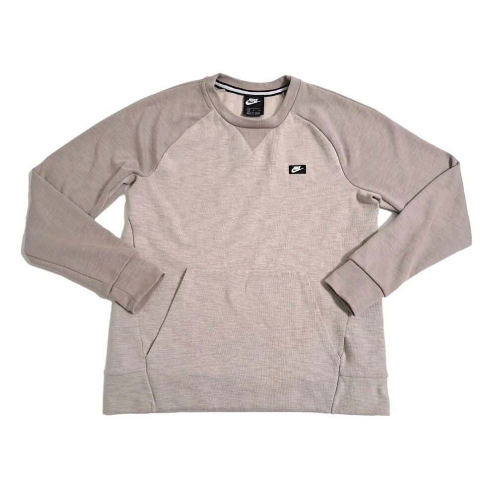 Nike Sportswear Fleece Sweatshirt Sweater Men's Small Colorblock Taupe Gray NSW